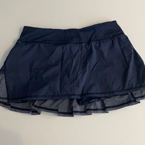 Lululemon Navy Tennis Skort with Striped Back